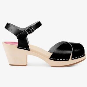 Swedish Hasbeens Mirja Strappy Sandal Black Size 11 NEW (EU 41)